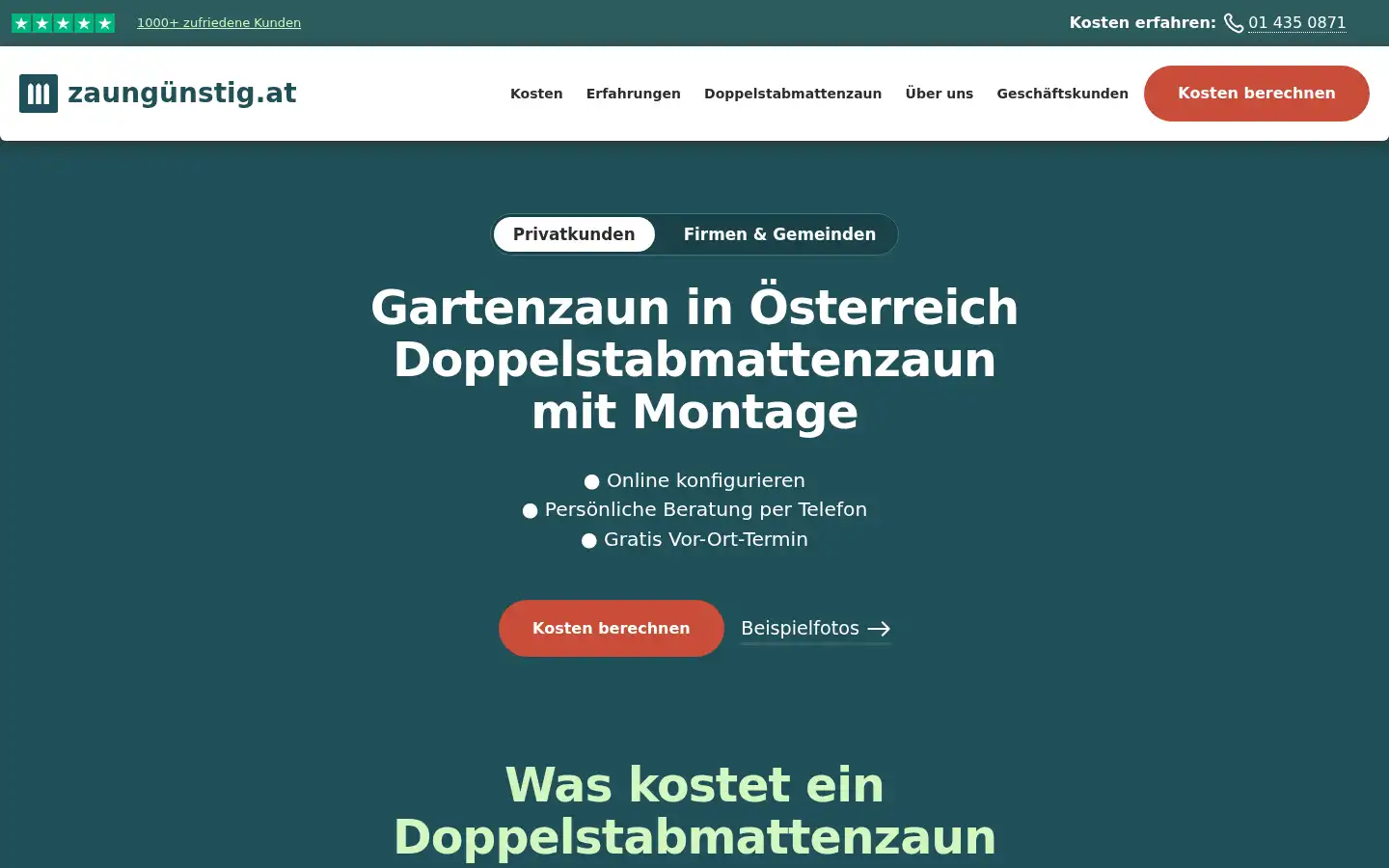 Screenshot of zaunguenstig.at