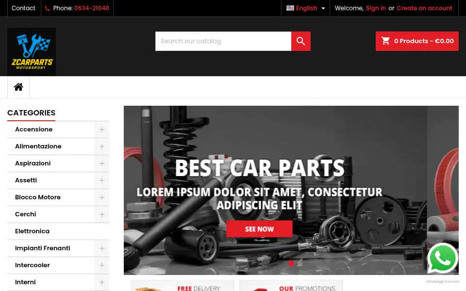 Screenshot of zcarparts.it
