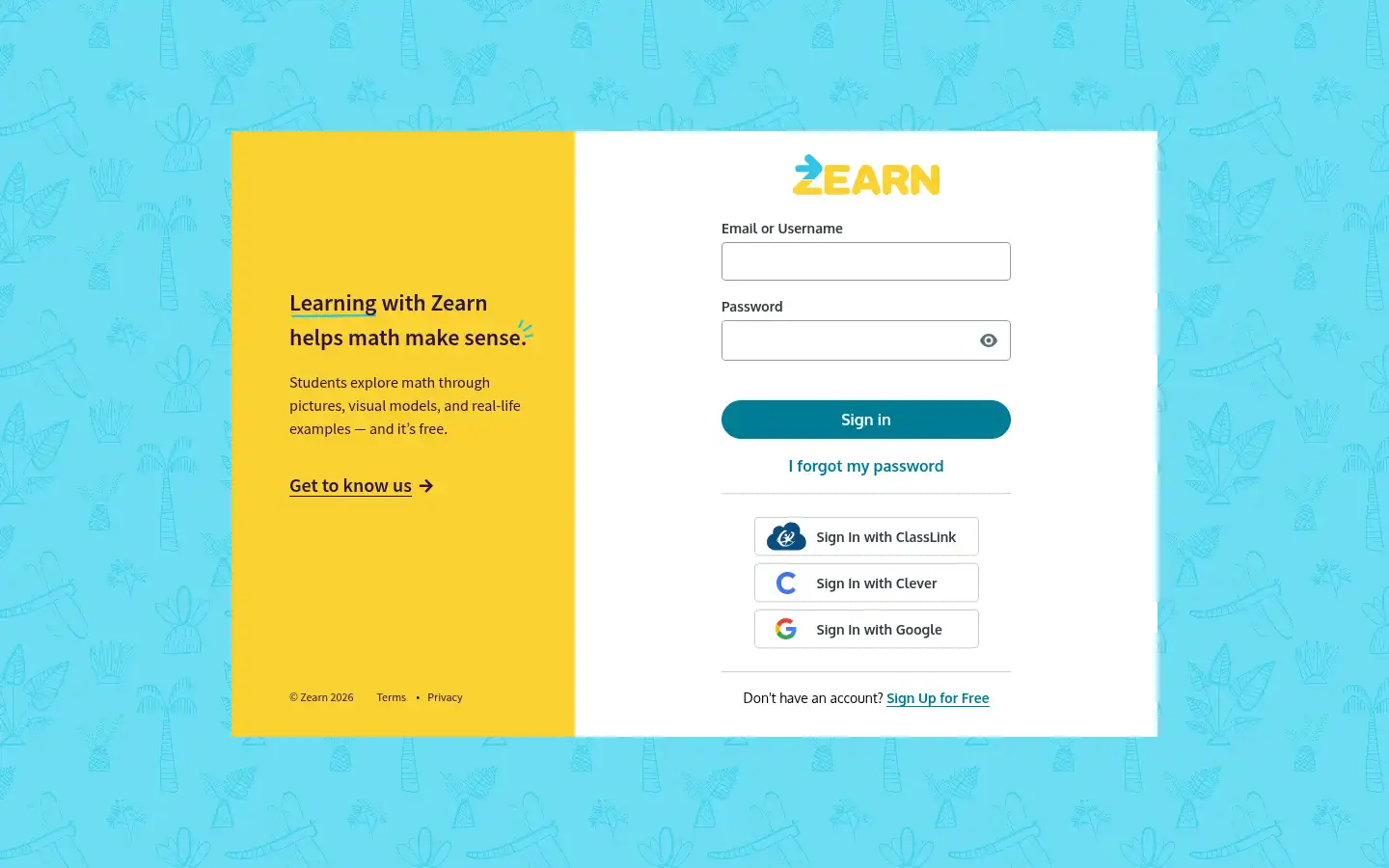 Screenshot of zearn.org