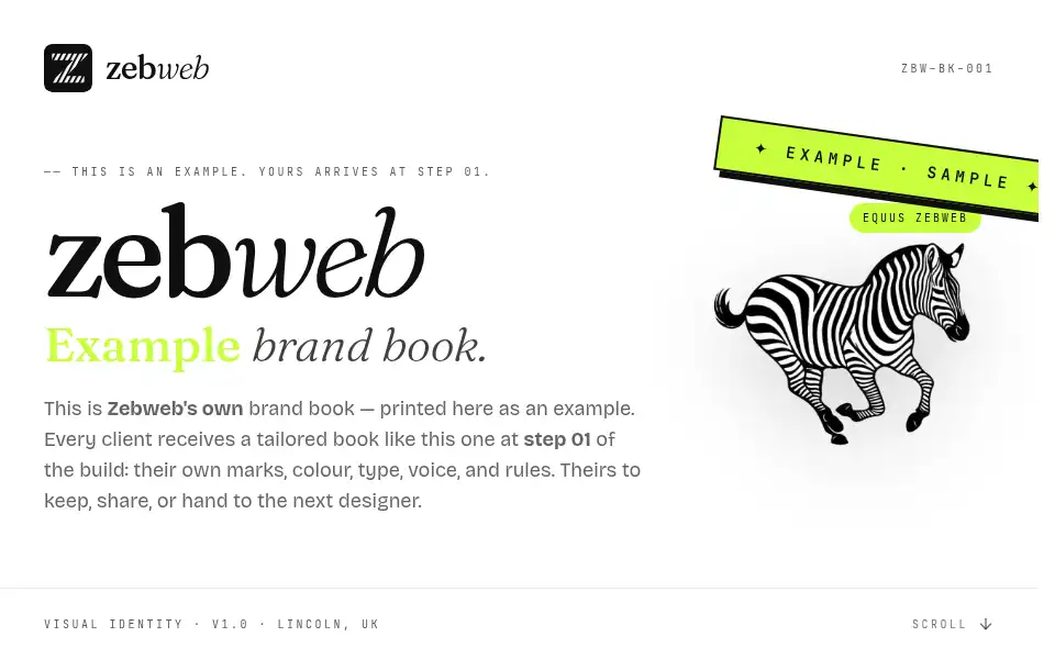 Screenshot of zebweb.co.uk