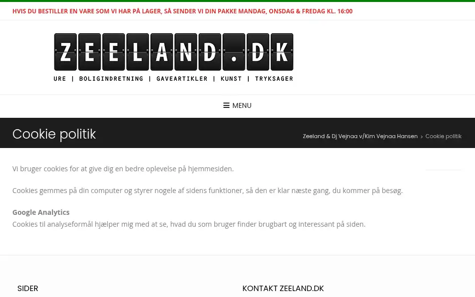 Screenshot of zeeland.dk