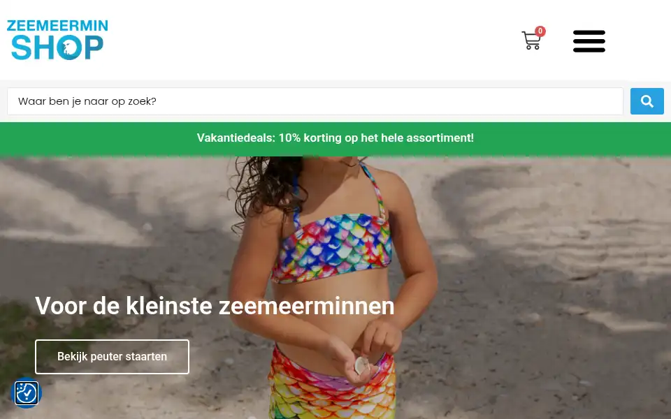 Screenshot of zeemeerminshop.nl