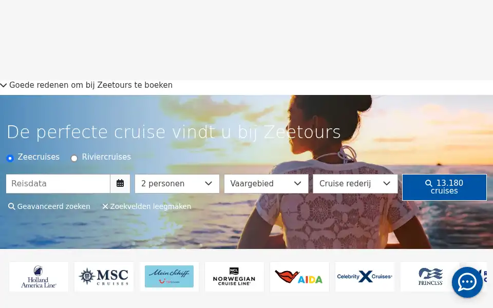 Screenshot of zeetours.nl