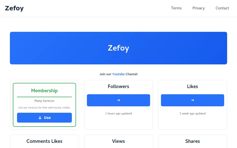 Screenshot of zefoy.online