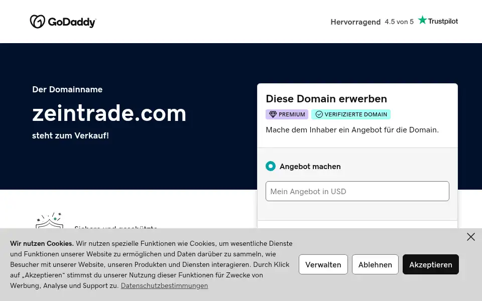 Screenshot of zeintrade.com