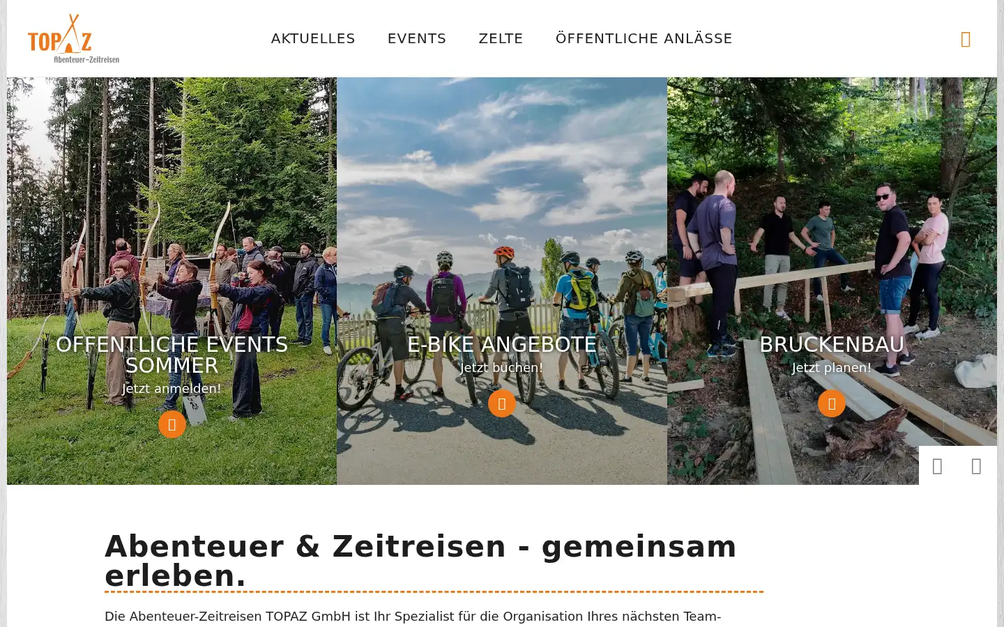 Screenshot of zeitreisen.ch