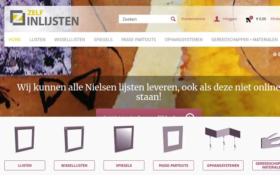 Screenshot of zelfinlijsten.nl