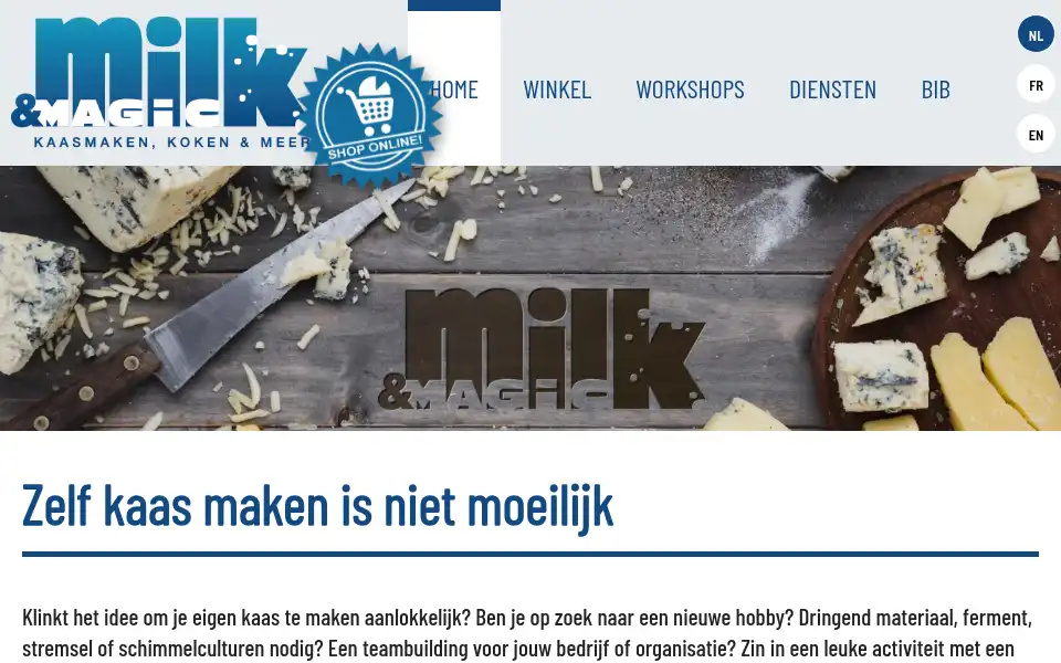 Screenshot of zelfkaasmaken.be