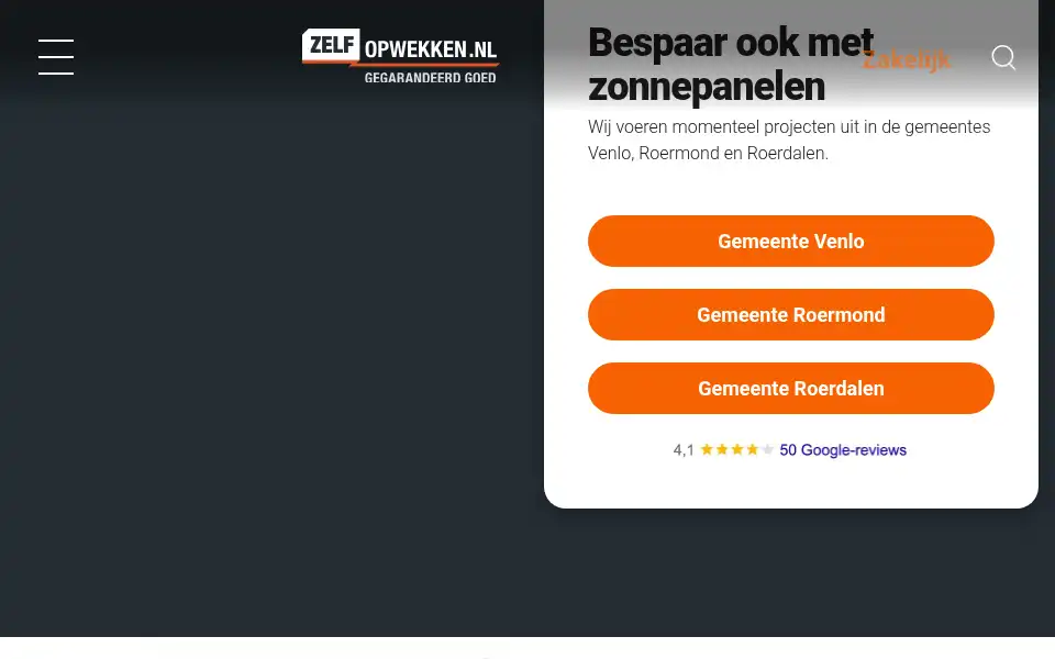 Screenshot of zelfopwekken.nl