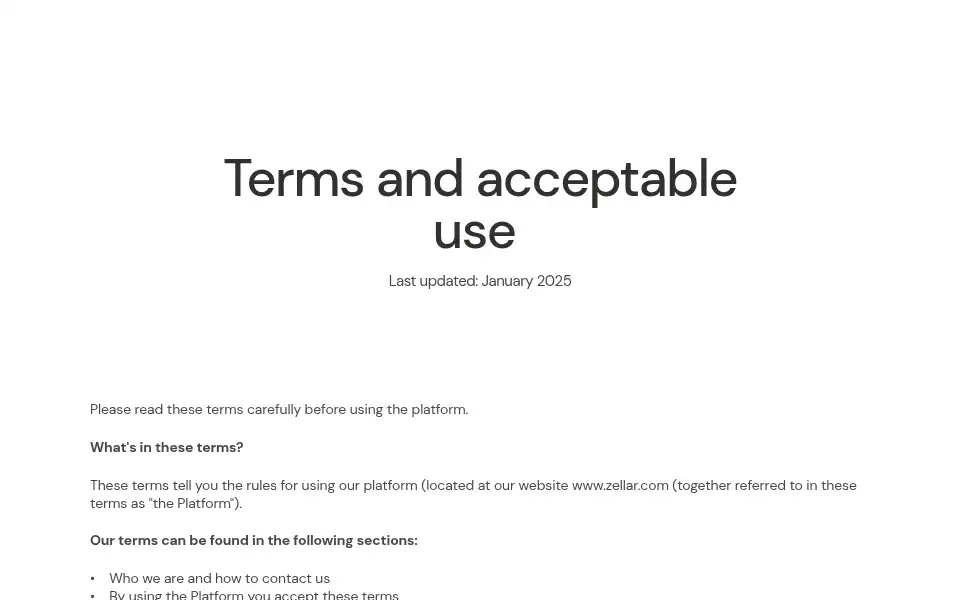 Screenshot of zellar.com