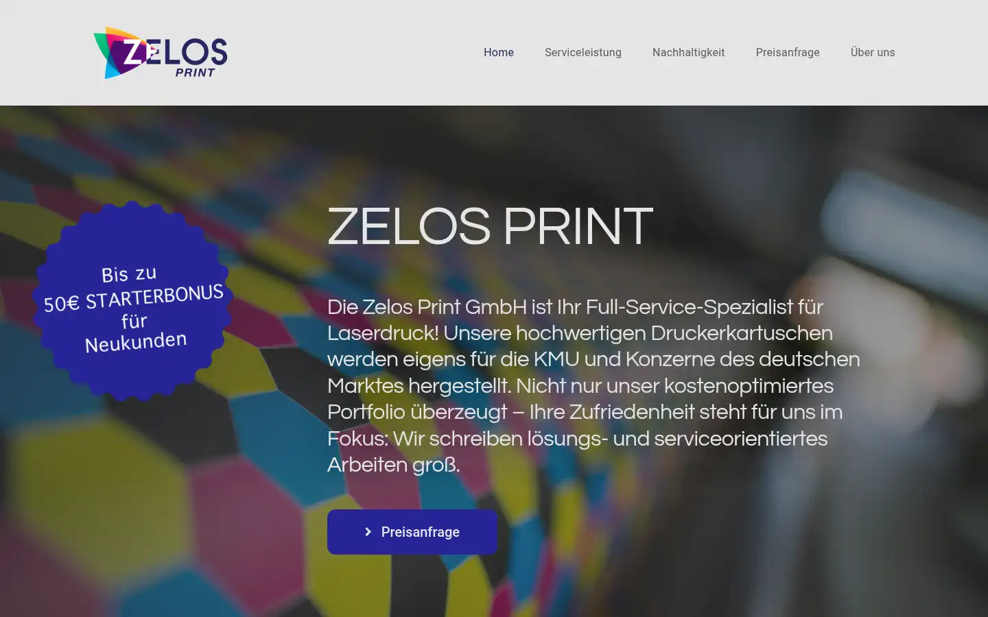Screenshot of zelos-print.de