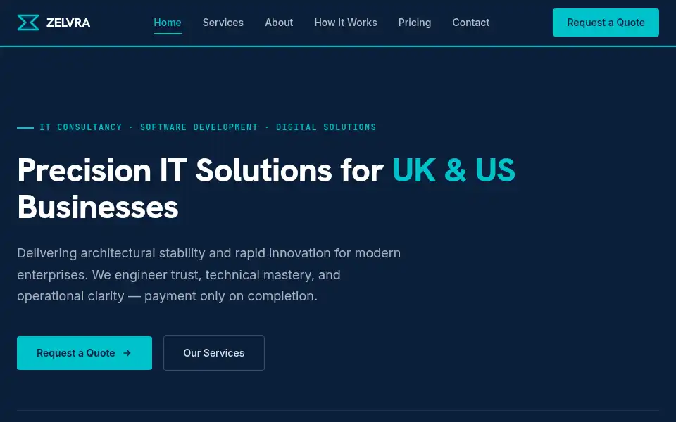 Screenshot of zelvra-solutions.co.uk