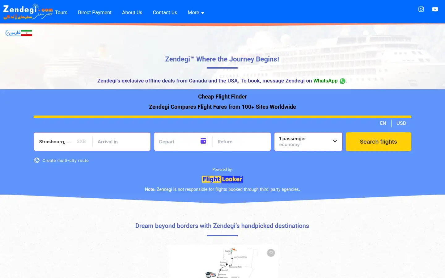 Screenshot of zendegi.com