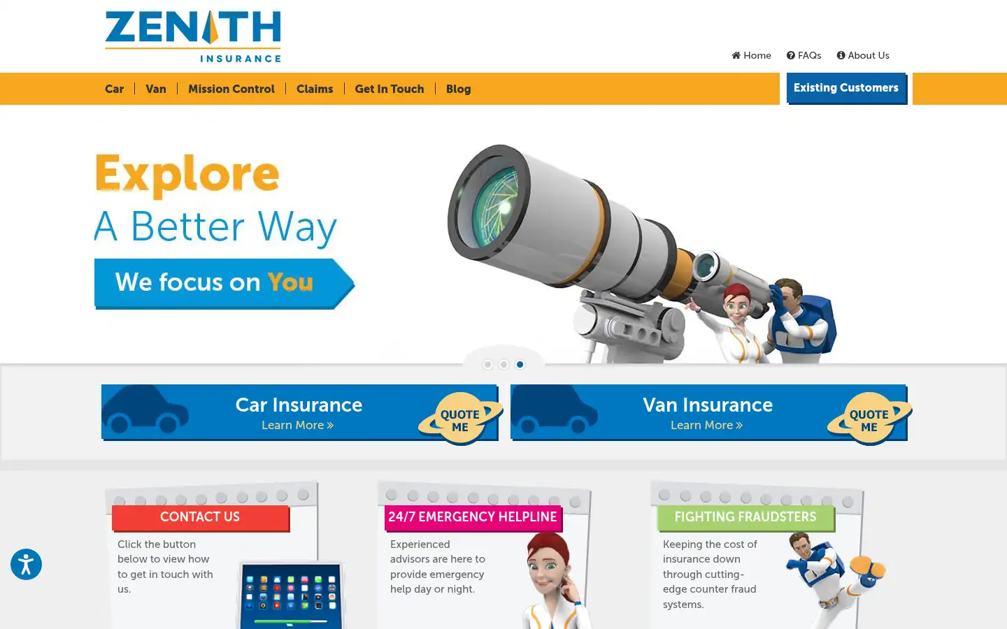 Screenshot of zenith-insure.com
