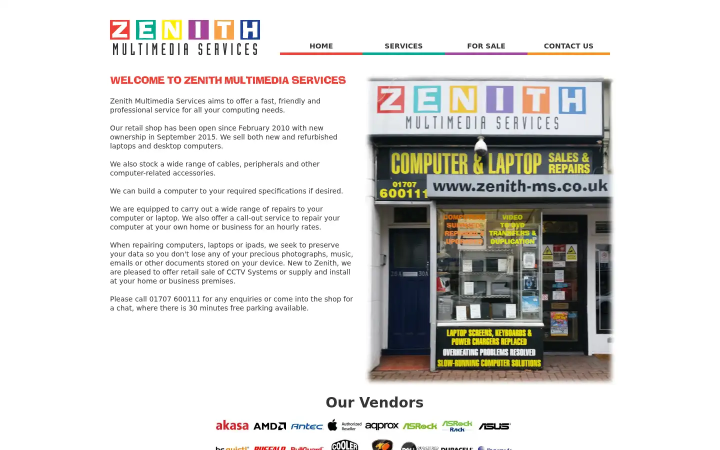 Screenshot of zenith-ms.co.uk