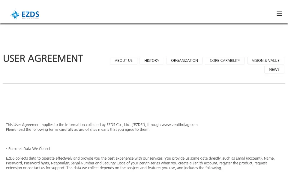 Screenshot of zenithdiag.com