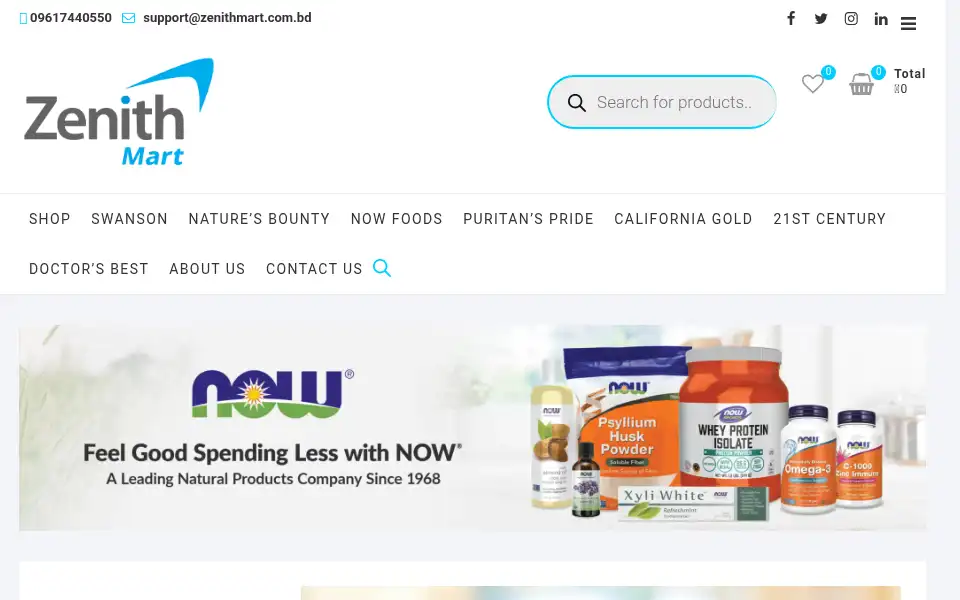 Screenshot of zenithmart.com.bd
