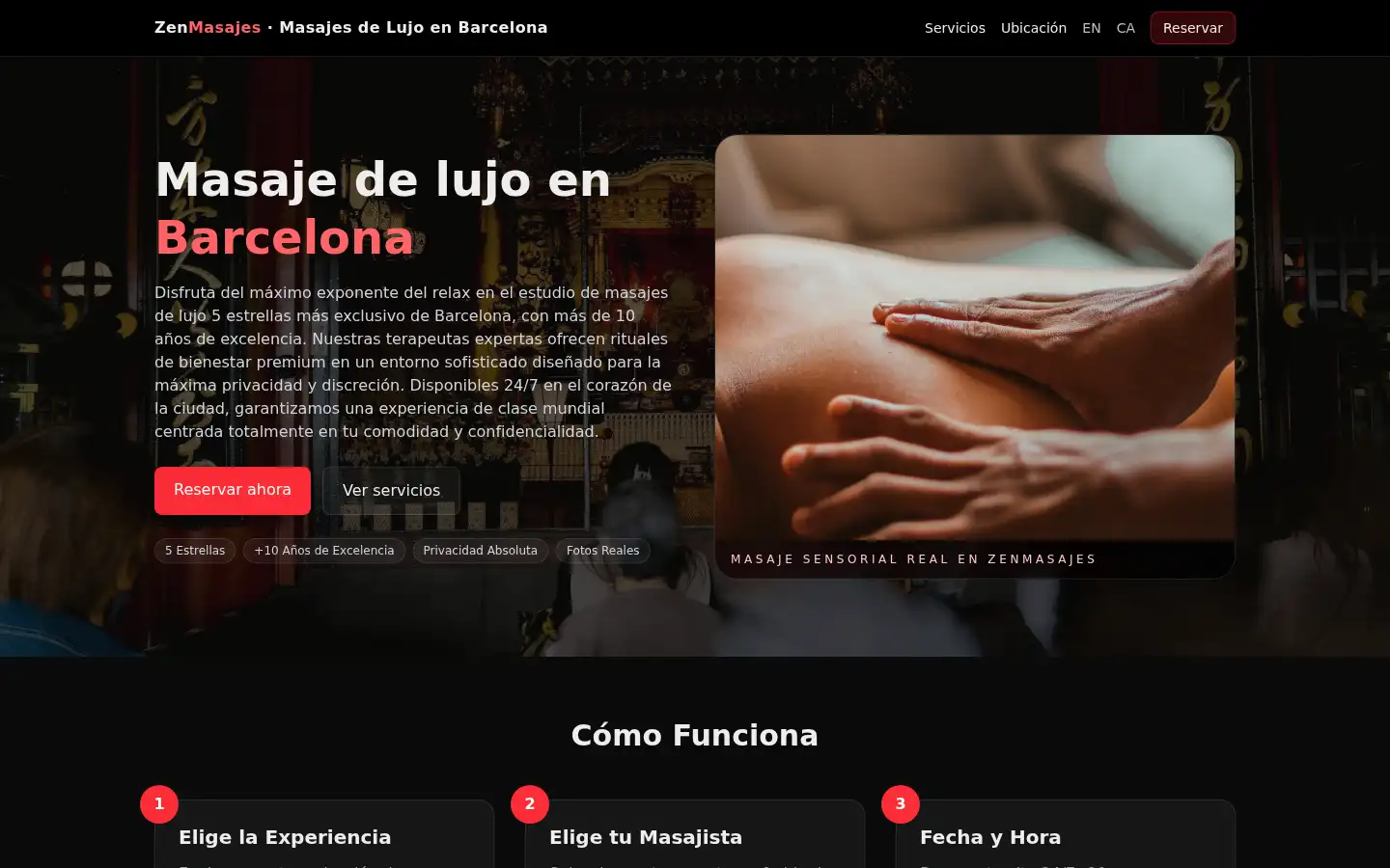 Screenshot of zenmasajes.com