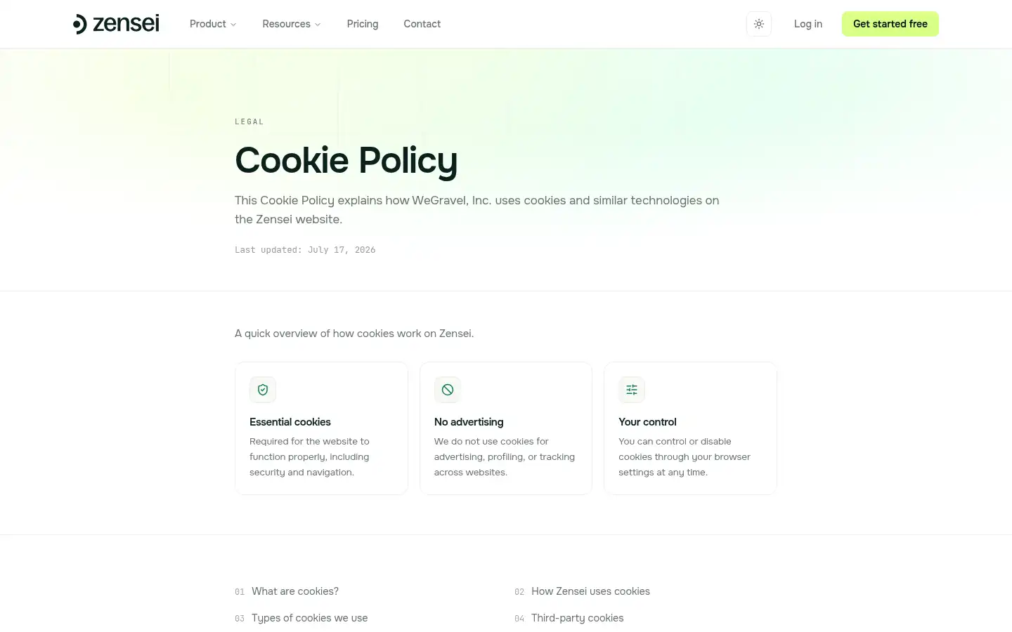 Screenshot of zensei.com