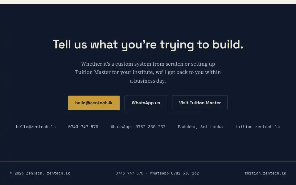 Screenshot of zentech.lk