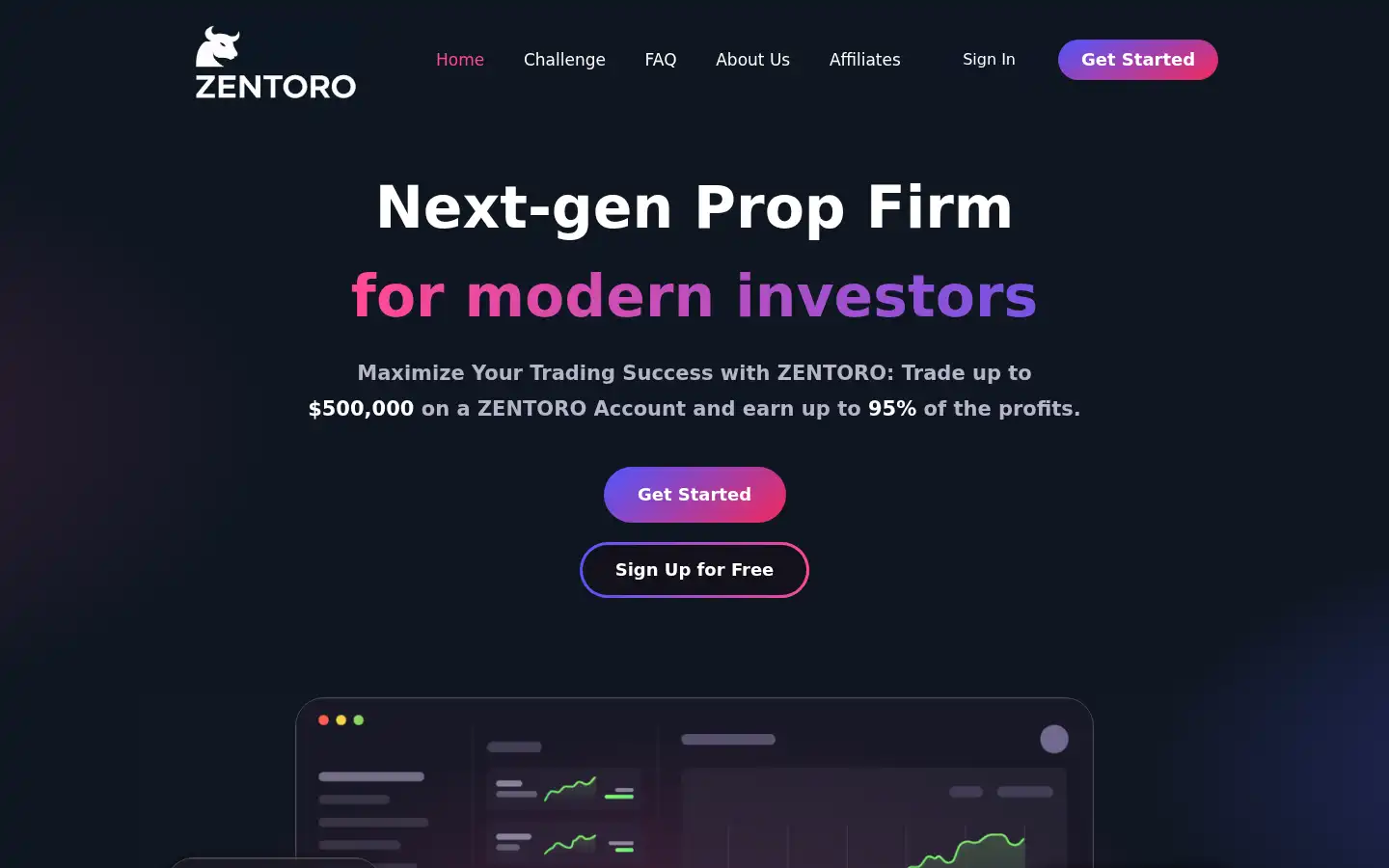 Screenshot of zentorofx.com