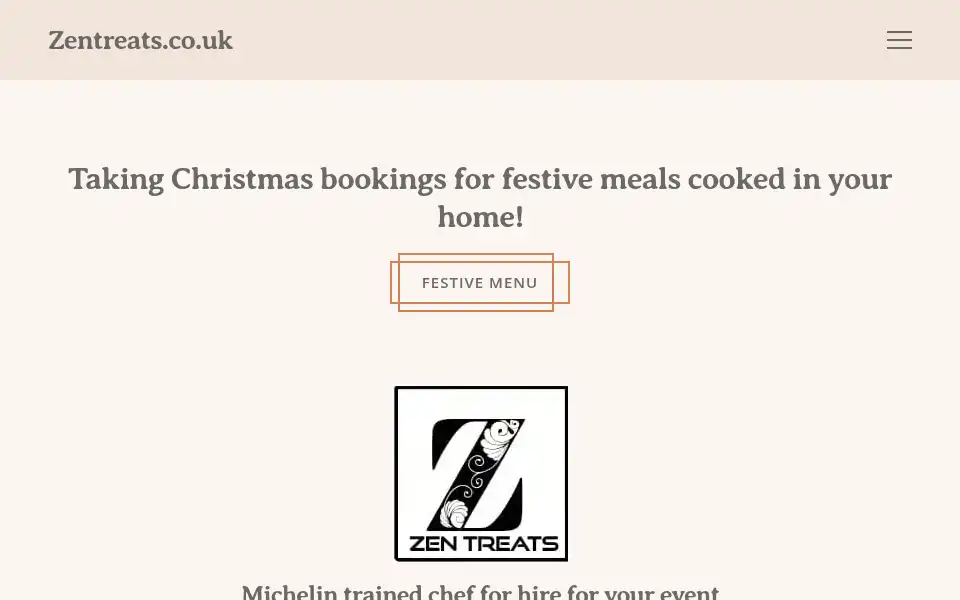 Screenshot of zentreats.co.uk