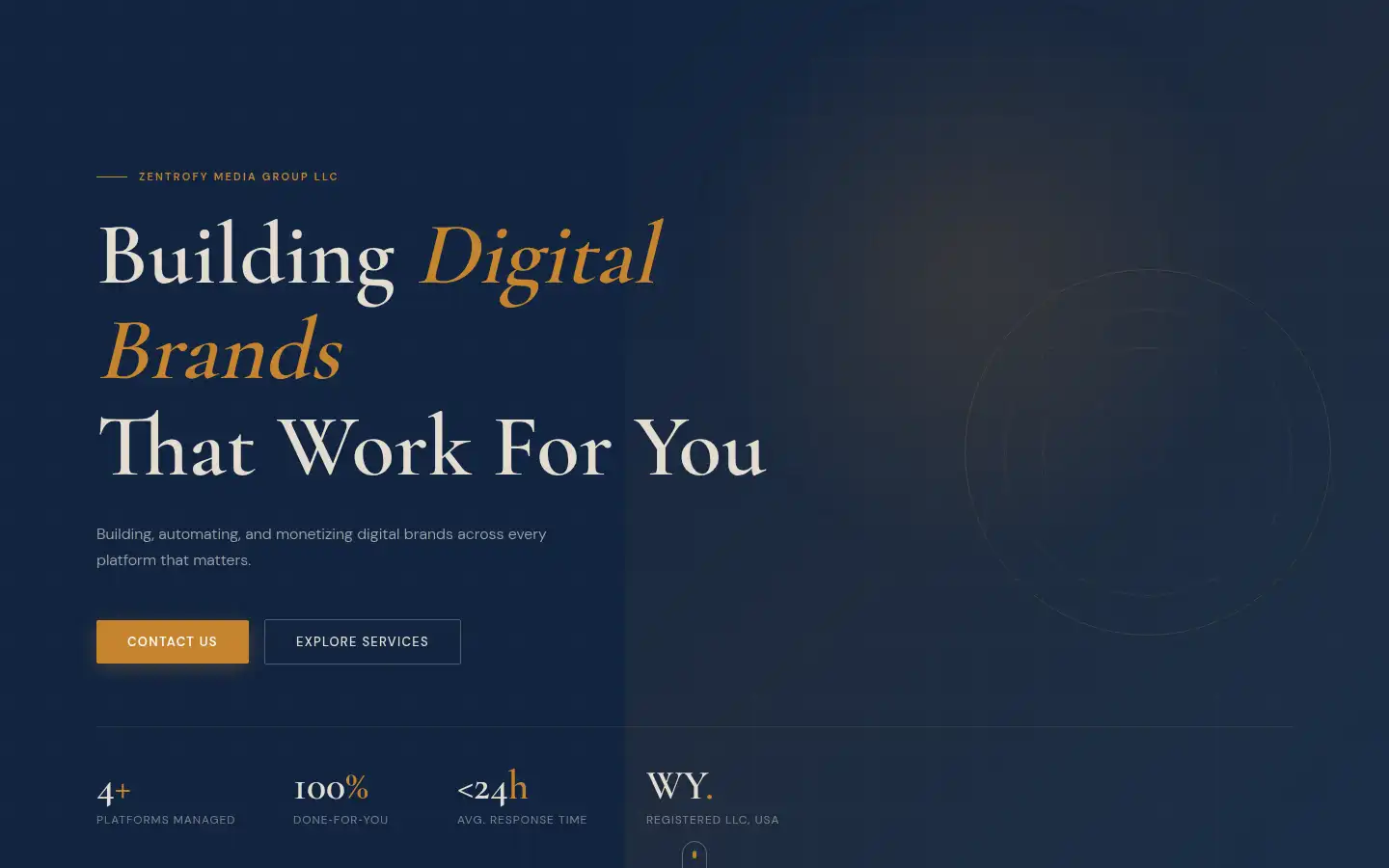 Screenshot of zentrofymediagroupllc.com