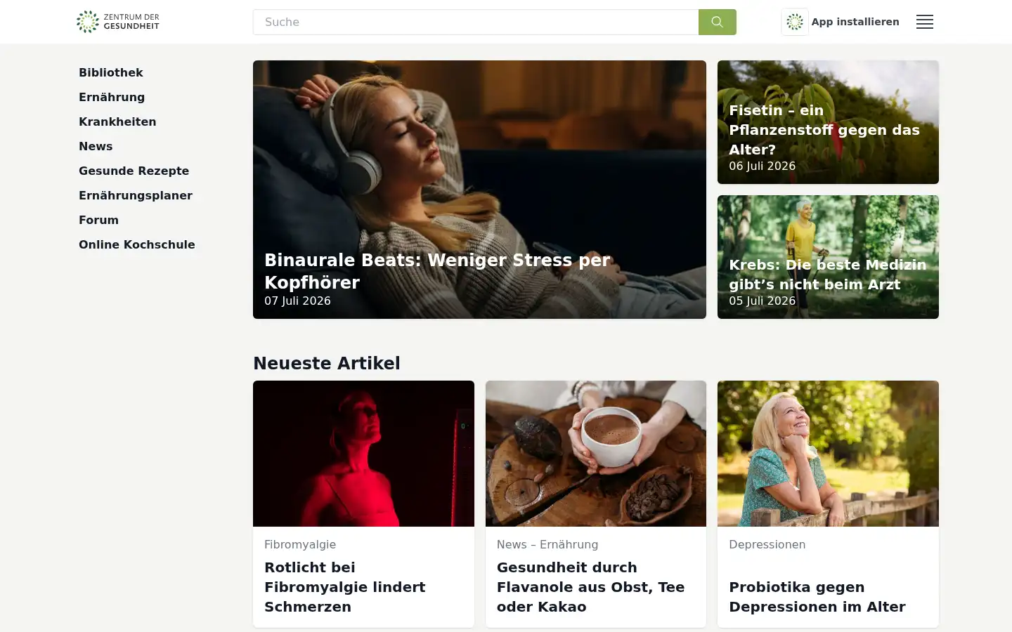Screenshot of zentrum-der-gesundheit.de