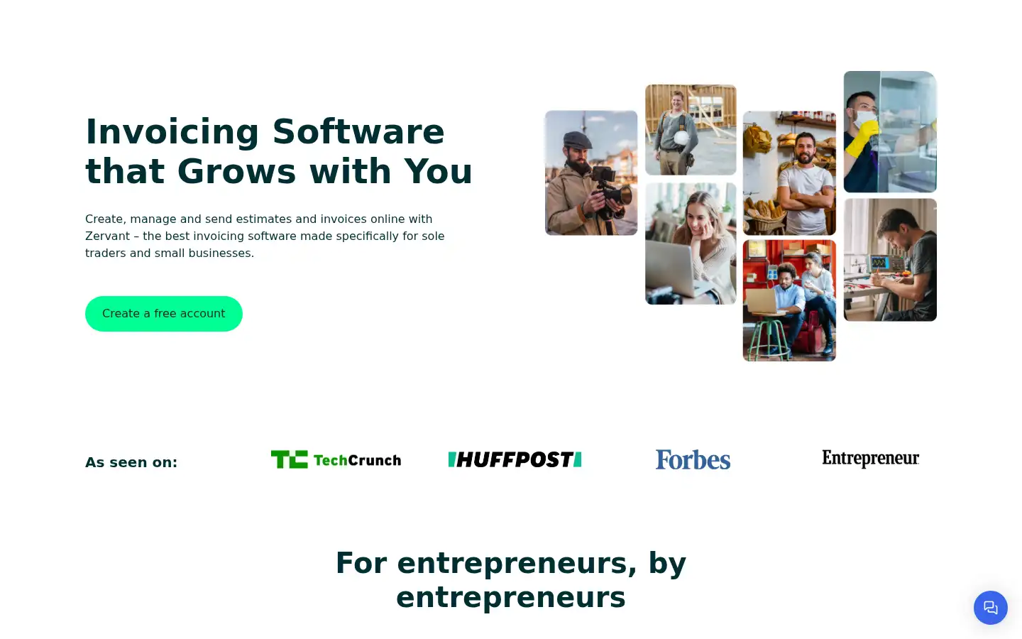 Screenshot of zervant.com