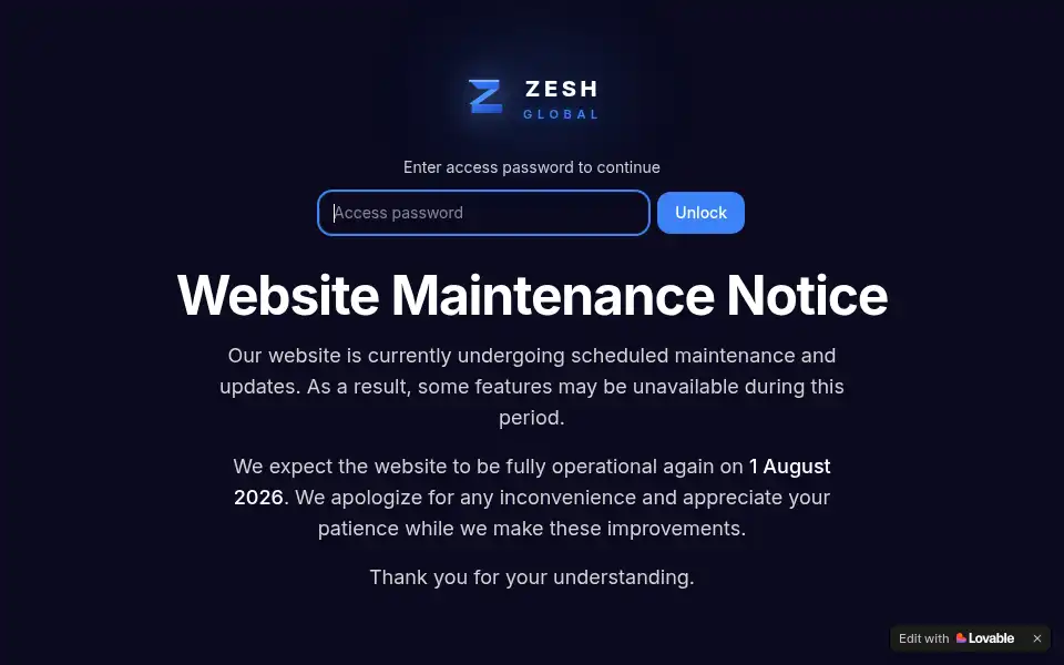Screenshot of zesh.uk
