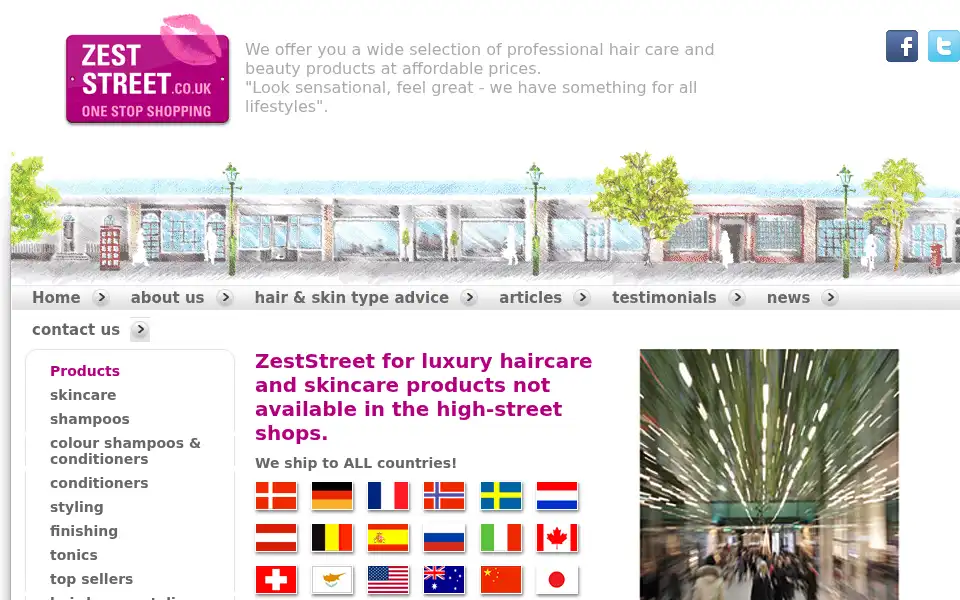 Screenshot of zeststreet.co.uk