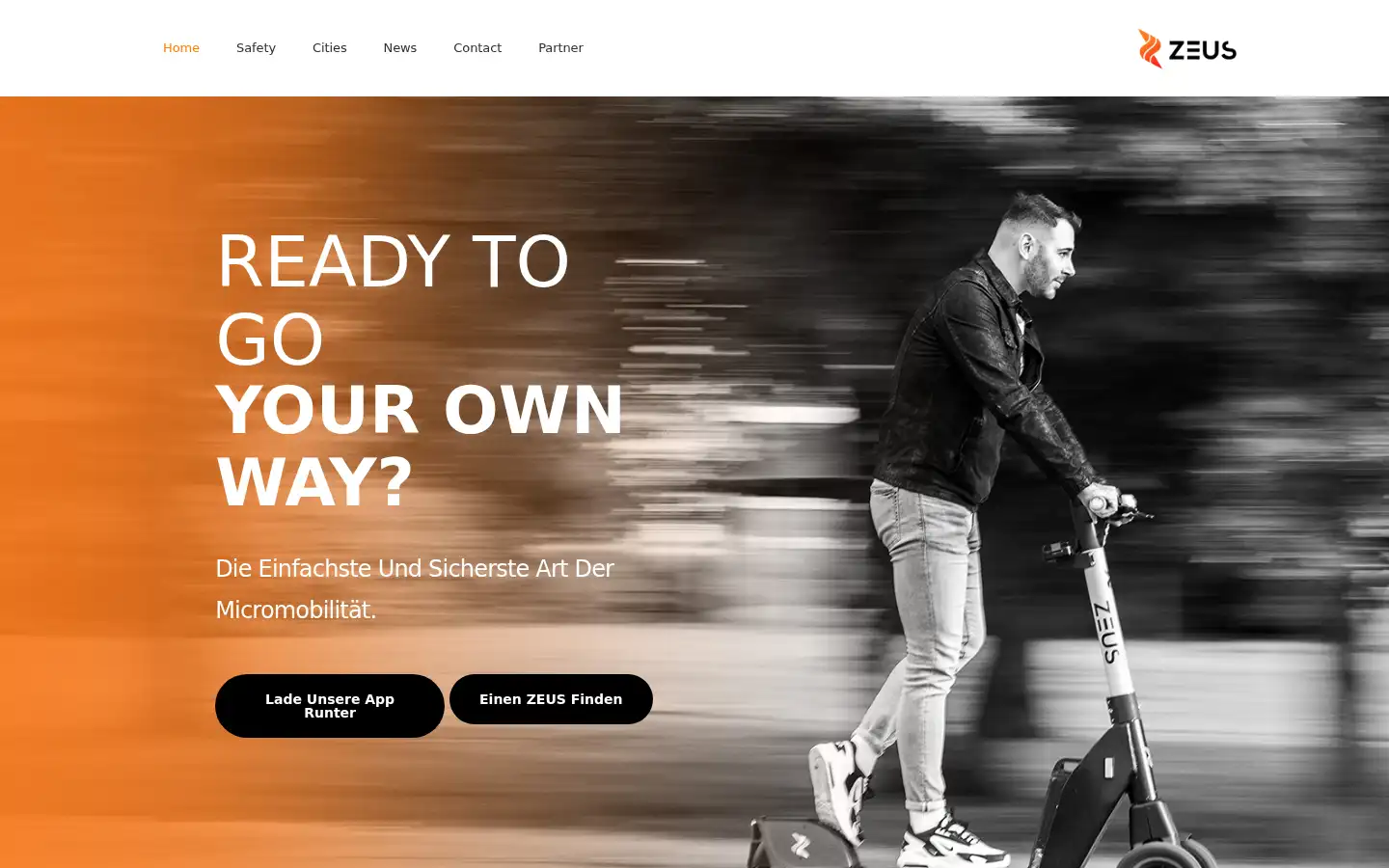 Screenshot of zeusscooters.com