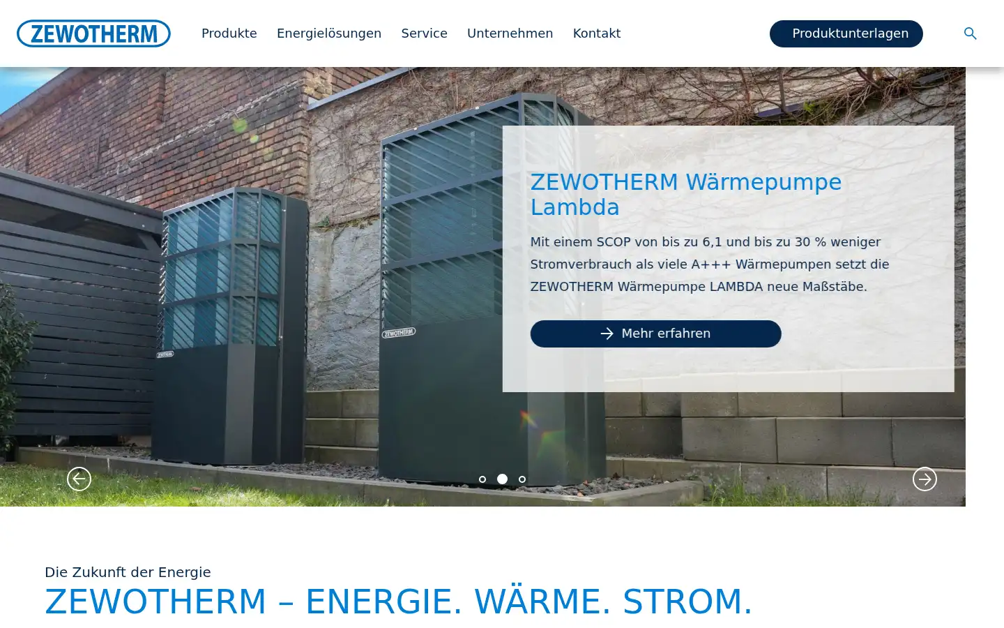 Screenshot of zewotherm.com