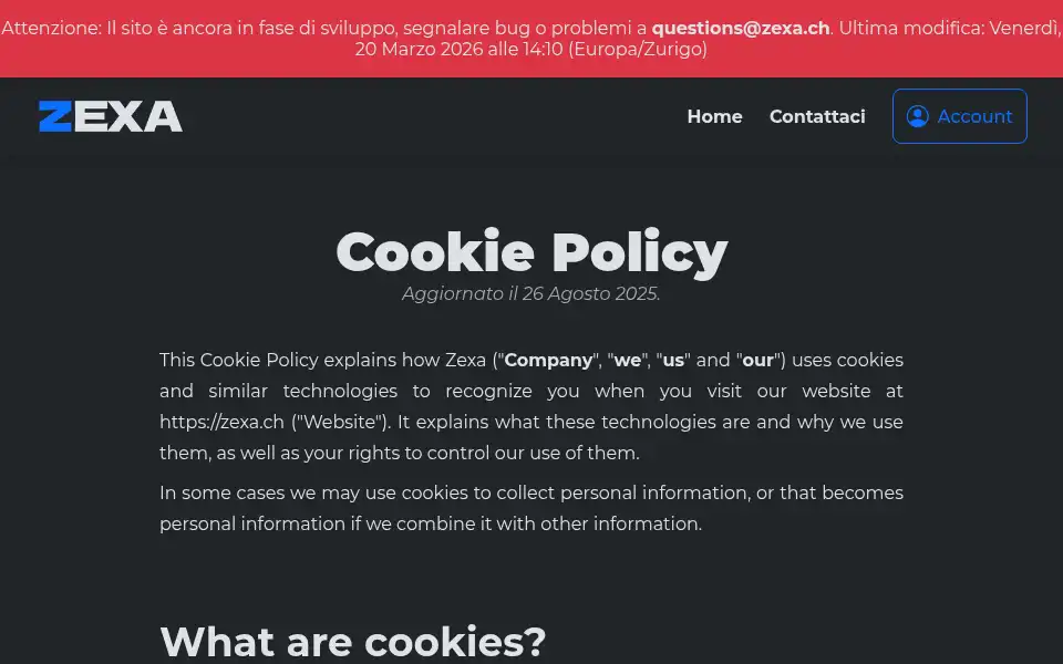 Screenshot of zexa.ch