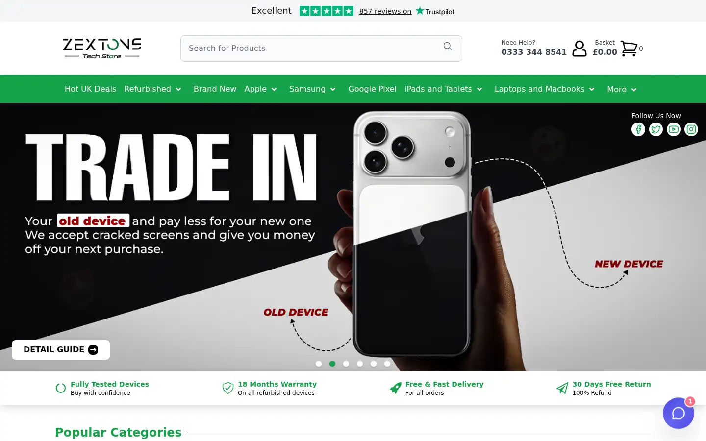 Screenshot of zextons.co.uk