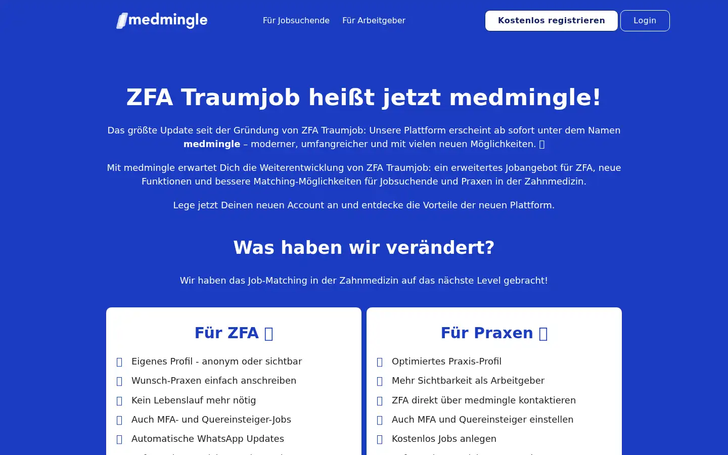 Screenshot of zfa-traumjob.de