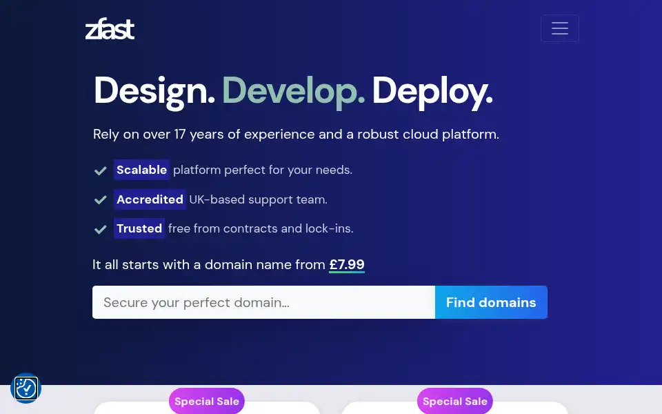 Screenshot of zfast.co.uk