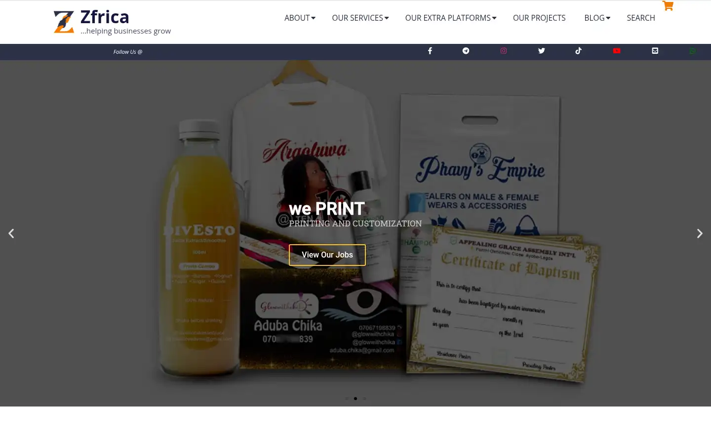 Screenshot of zfrica.com