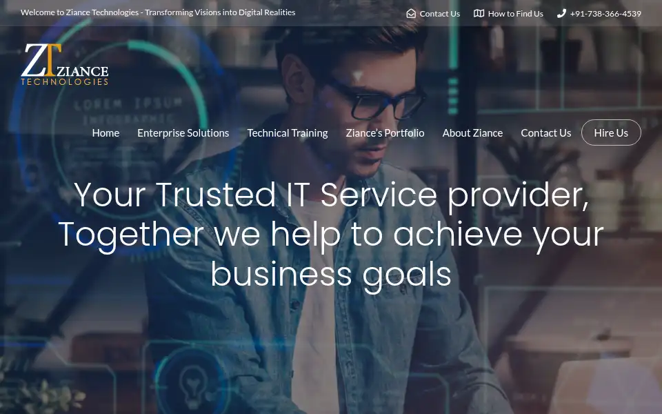 Screenshot of ziancetechnologies.com