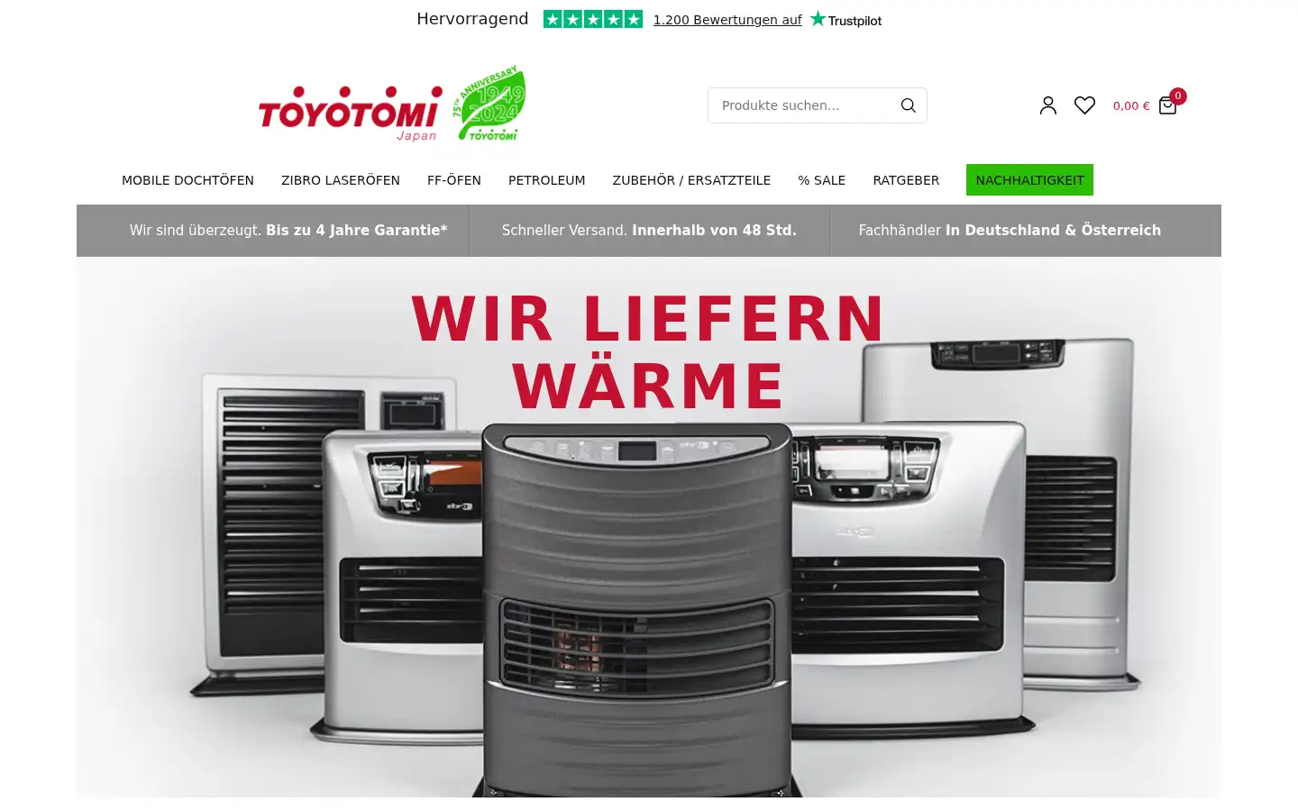 Screenshot of zibro-ofenshop.de