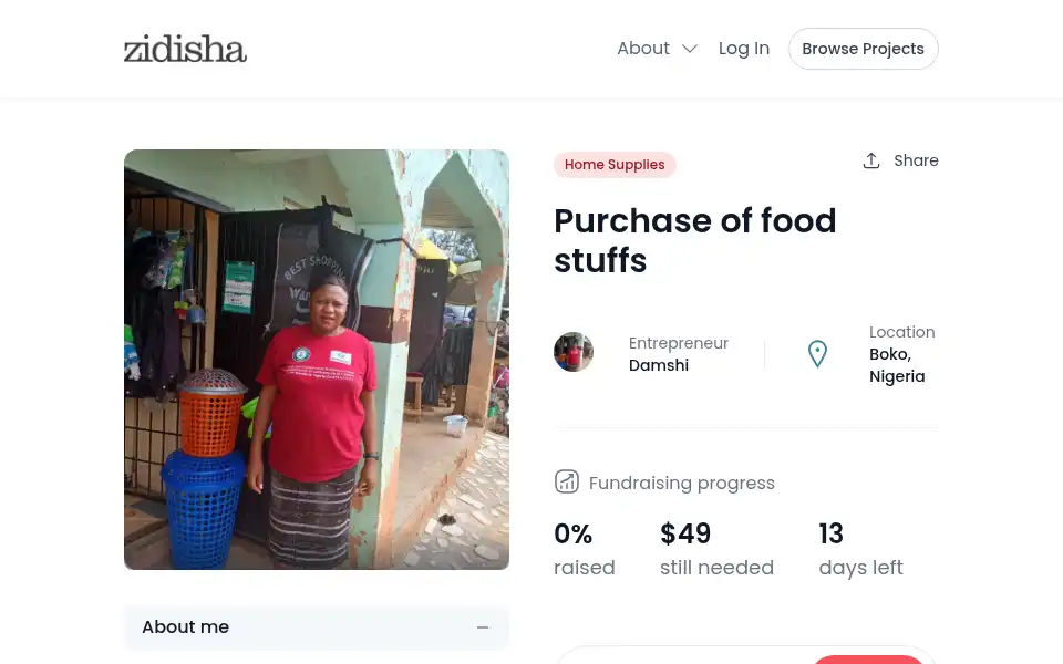 Screenshot of zidisha.org