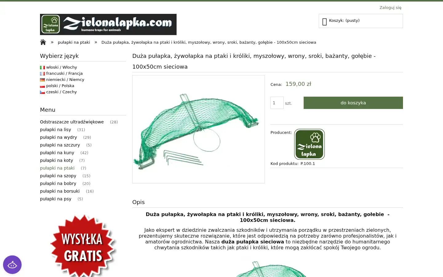 Screenshot of zielonalapka.com