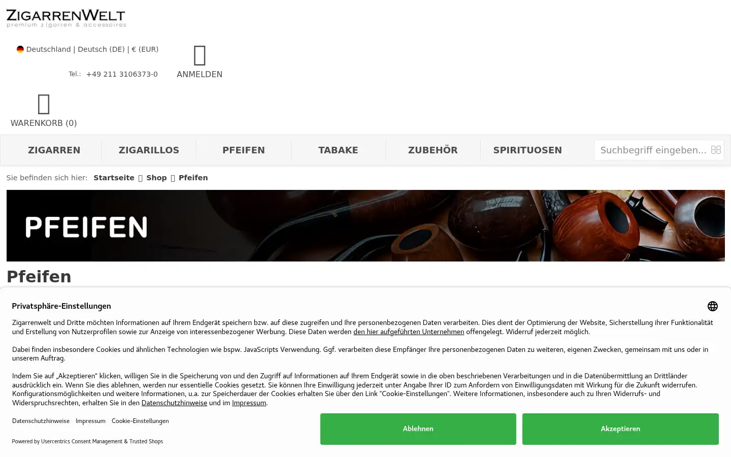 Screenshot of zigarrenwelt.de