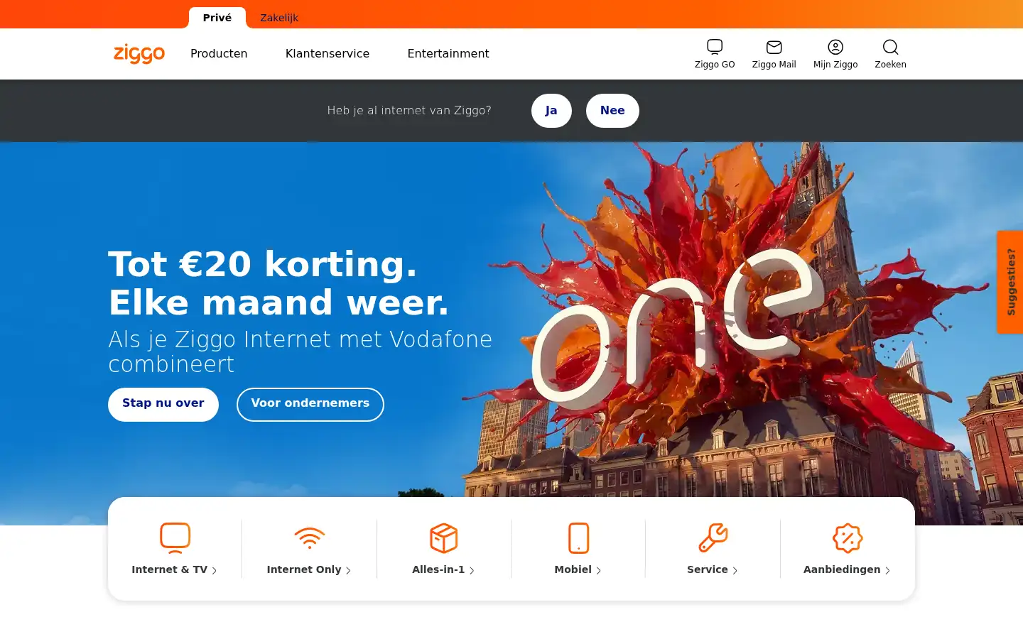 Screenshot of ziggo.nl