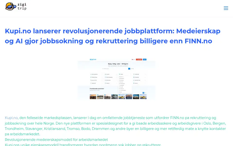 Screenshot of zigitrip.com