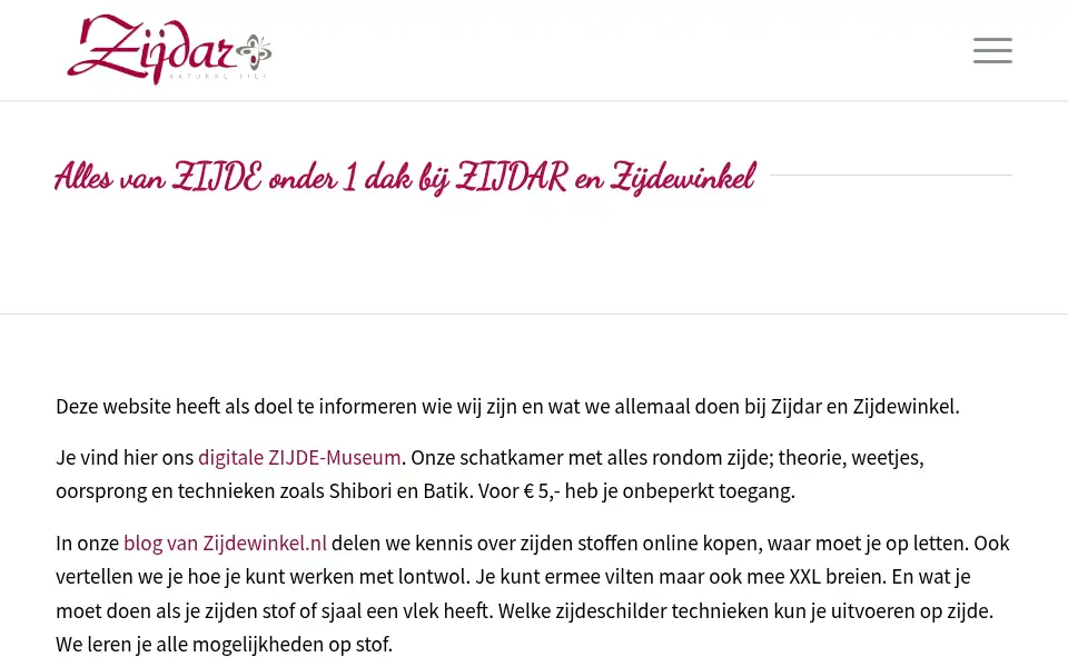 Screenshot of zijdar.nl