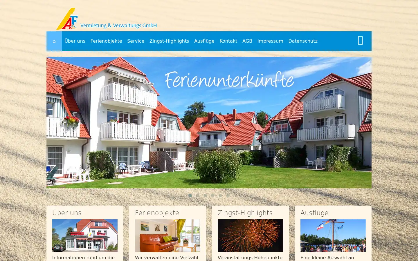 Screenshot of zingst-zimmervermittlung.de
