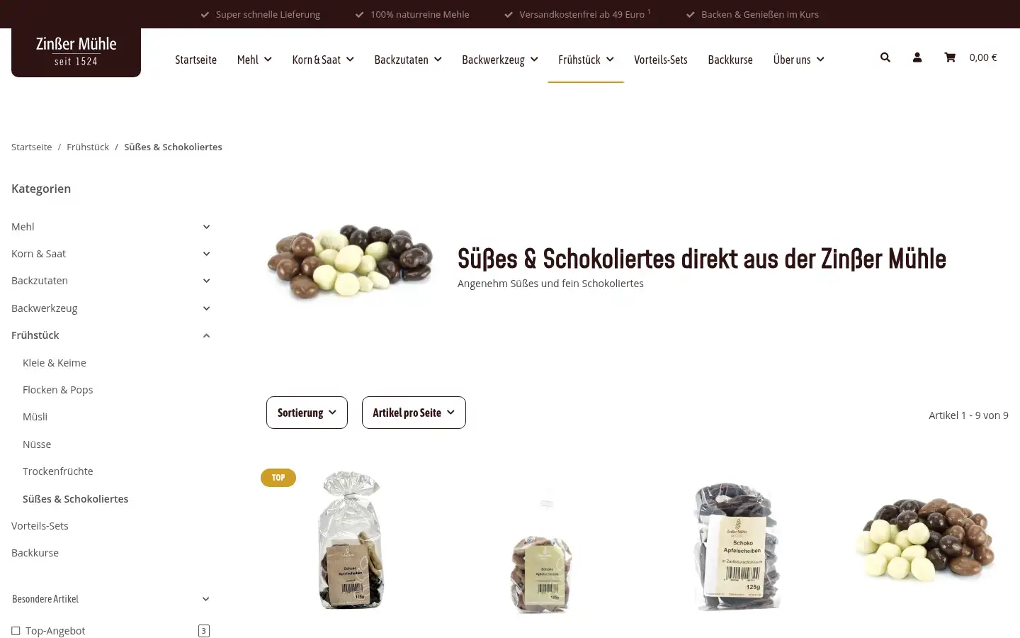 Screenshot of zinssermuehle.de