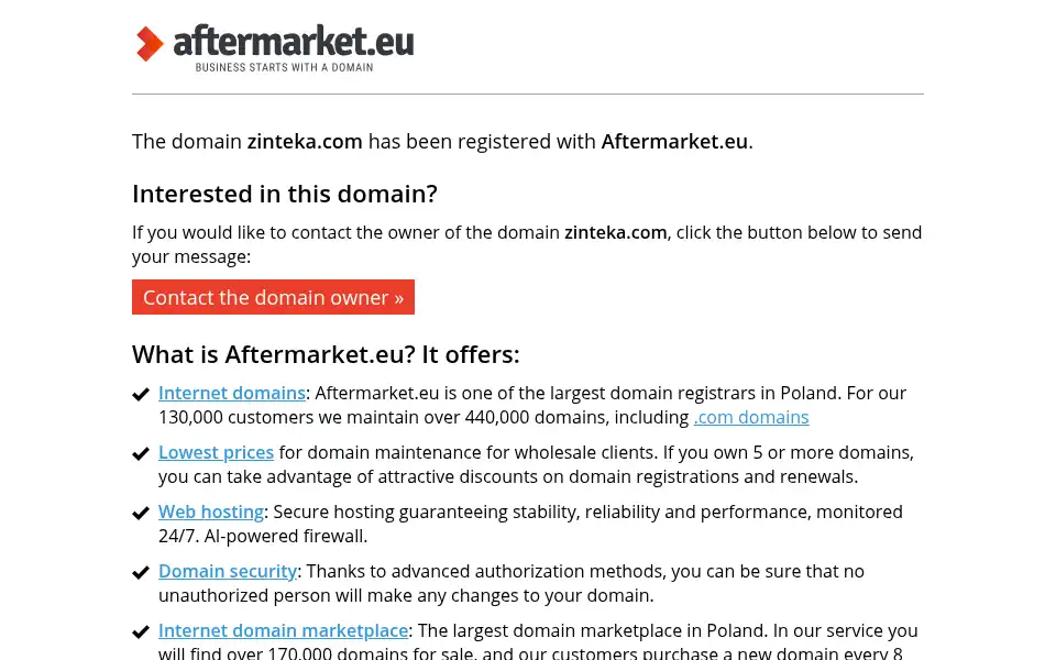 Screenshot of zinteka.com