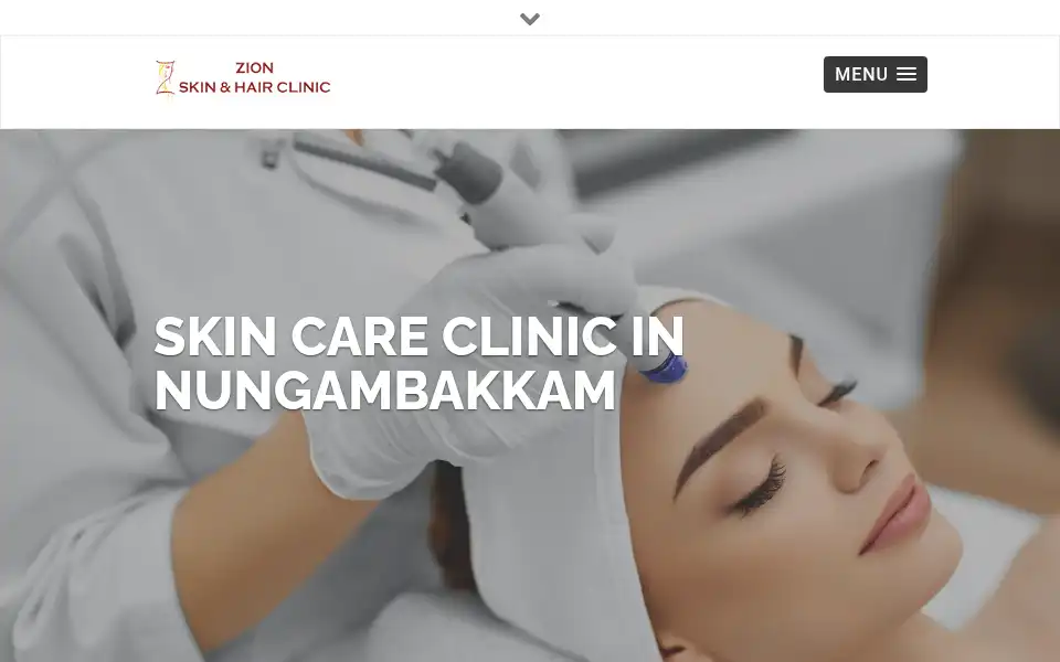 Screenshot of zionskinandhairclinic.in